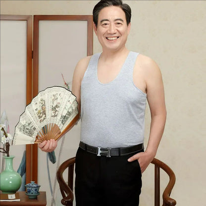 100% Pure Cotton Middle-Aged and Elderly Breathable Cotton Undershirt