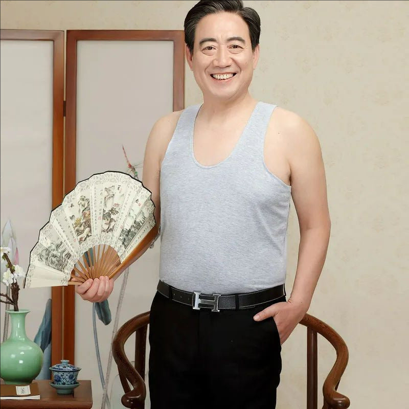 100% Pure Cotton Middle-Aged and Elderly Breathable Cotton Undershirt
