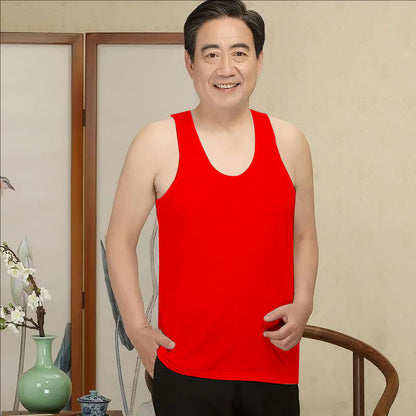 100% Pure Cotton Middle-Aged and Elderly Breathable Cotton Undershirt