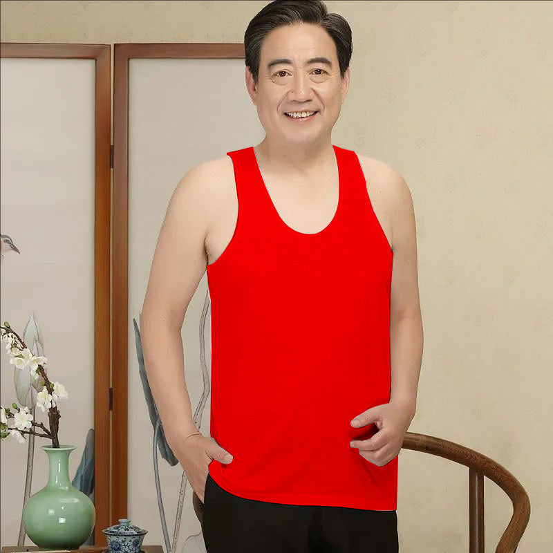 100% Pure Cotton Middle-Aged and Elderly Breathable Cotton Undershirt