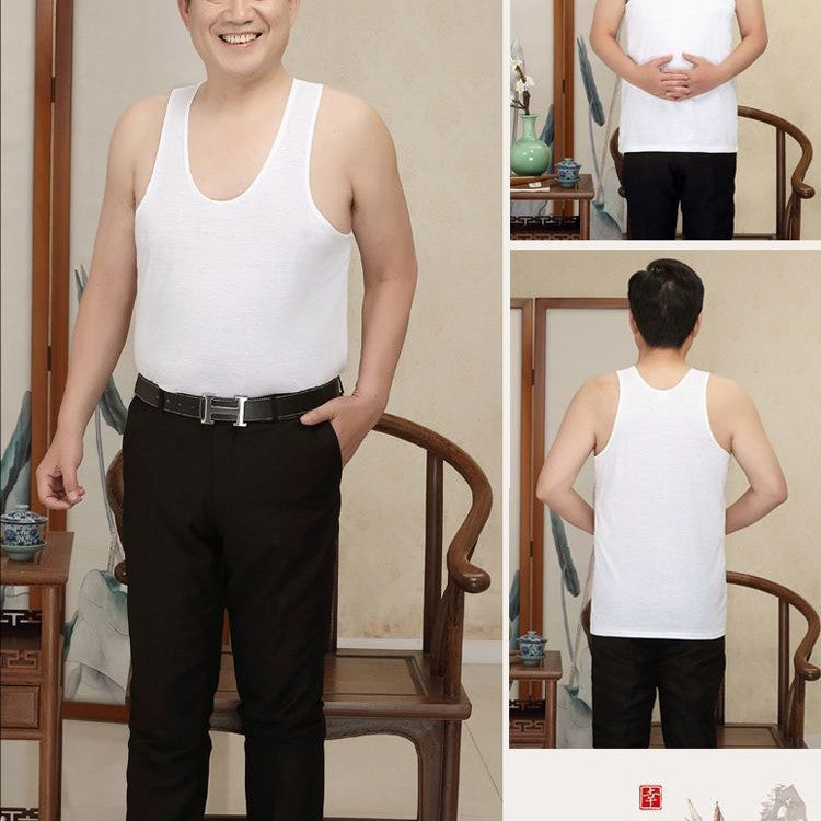 100% Pure Cotton Middle-Aged and Elderly Breathable Cotton Undershirt