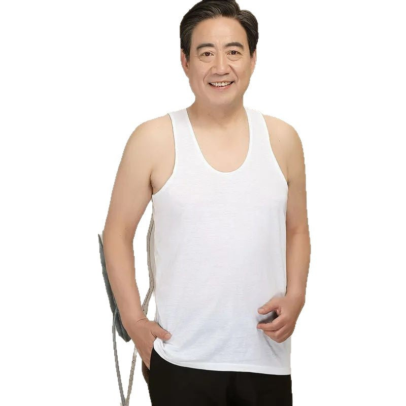 100% Pure Cotton Middle-Aged and Elderly Breathable Cotton Undershirt