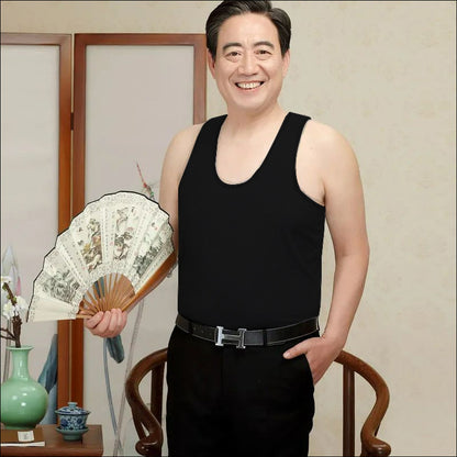 100% Pure Cotton Middle-Aged and Elderly Breathable Cotton Undershirt