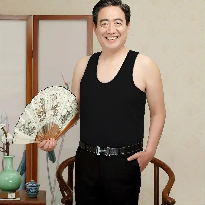 100% Pure Cotton Middle-Aged and Elderly Breathable Cotton Undershirt