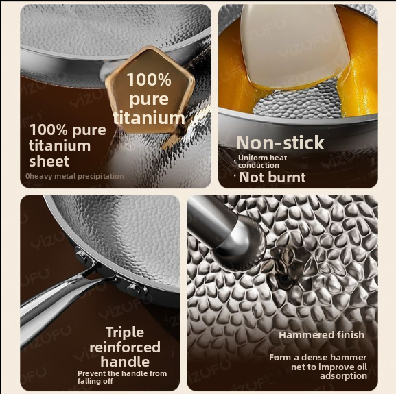 100% pure titanium plate uncoated pure titanium wok