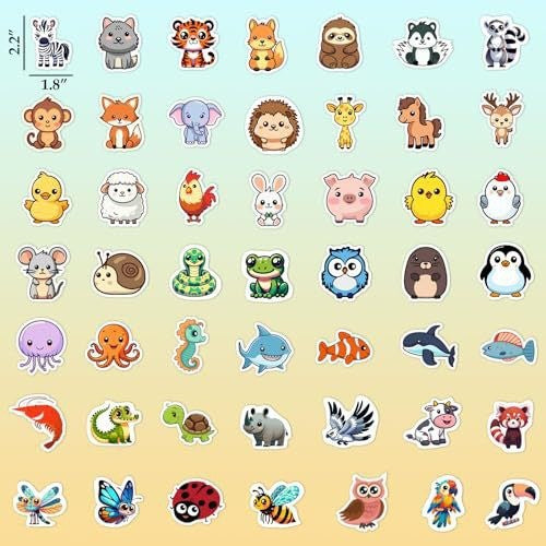 100 Sheets Animal Cartoon Stickers