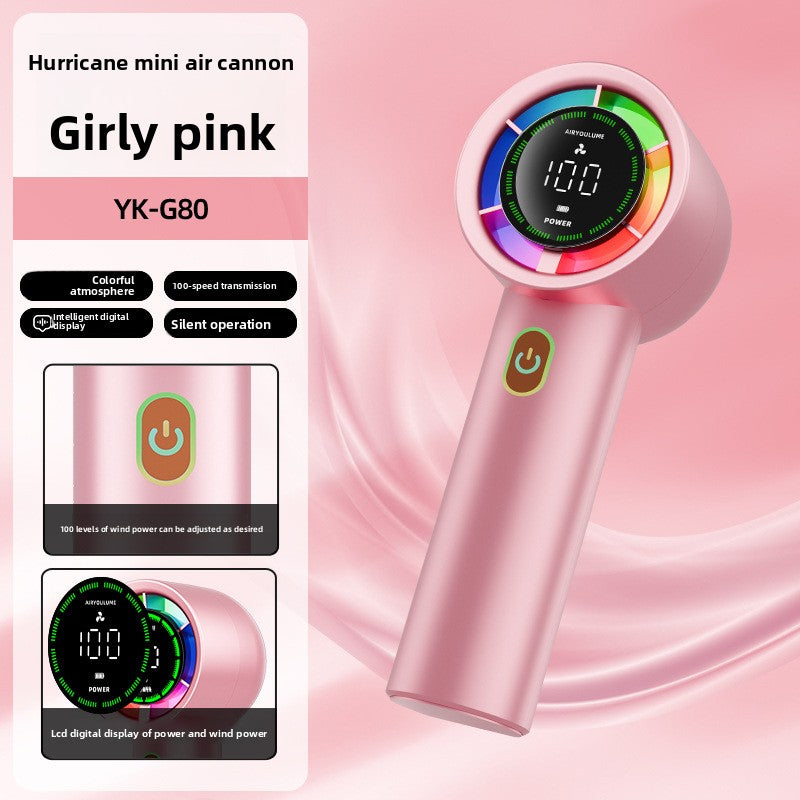 100-Speed Digital Display Handheld Fan