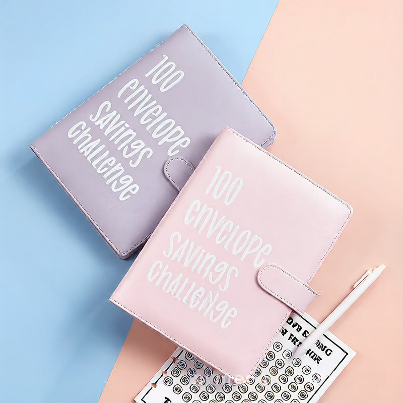 100EnvelopeChallenge loose-leaf book couple challenge event cash envelope budget planning notebook