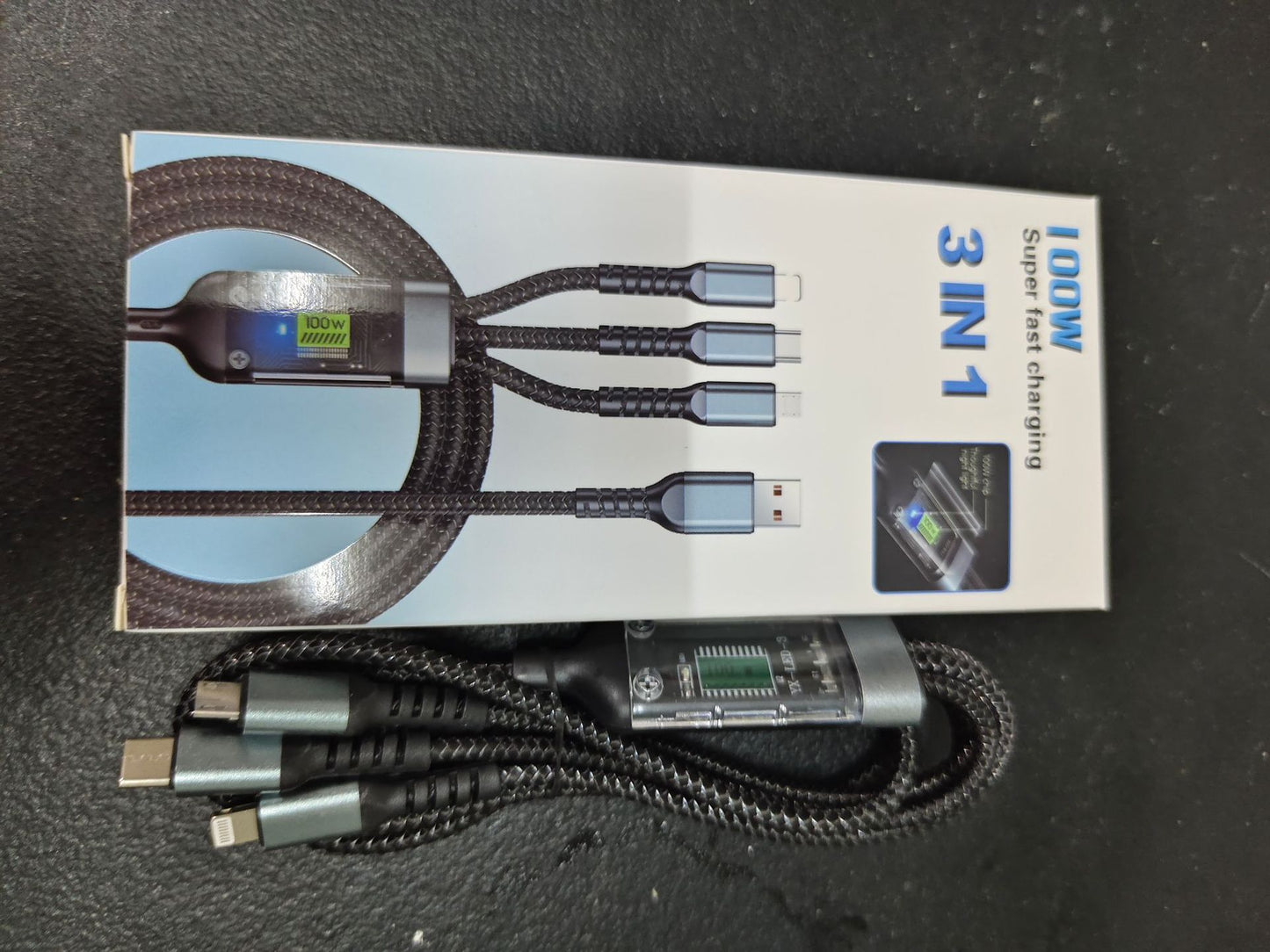 100W Fast Charge Triple Data Cable