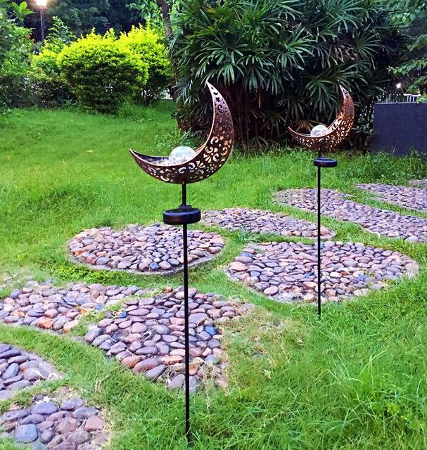 LED Solar Flame Garden Light Metal Waterproof Outdoor Lamp