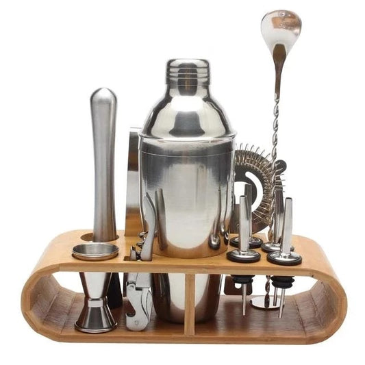 6-Piece Stainless Steel Cocktail Shaker with Ice Bucket Set