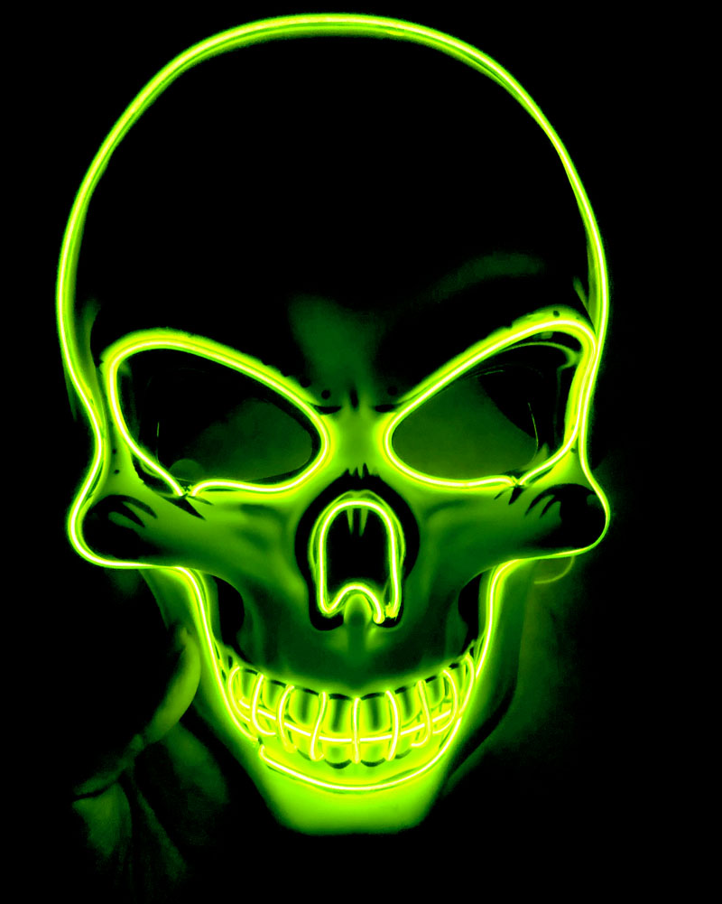 Buy Halloween Skeleton Mask LED Glow Scary Costume Party Wear