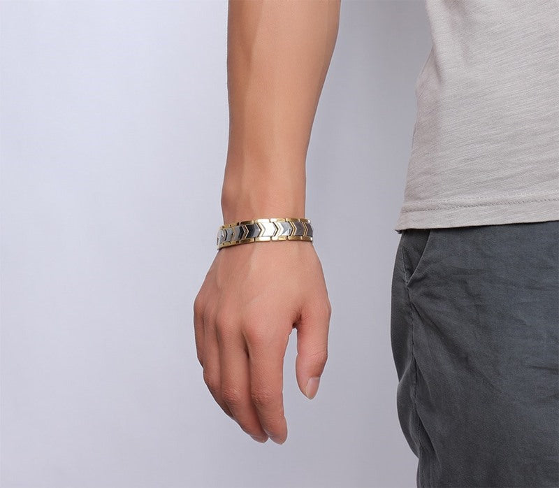 Gold Double Row Magnet Bracelet Durable and Stylish Jewelry