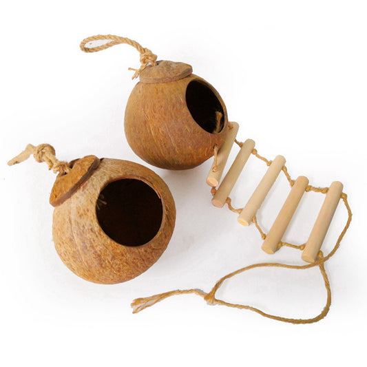 Buy Natural Coconut Shell Bird Nest for Parrots & Small Birds