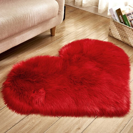 Buy Plush Heart Shaped Carpet – Fluffy Non-Slip Floor & Sofa Mat