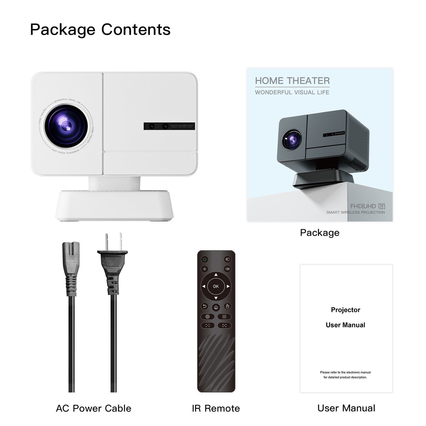 1080P HD Projector with Android 11 800 Lumens, Auto Focus