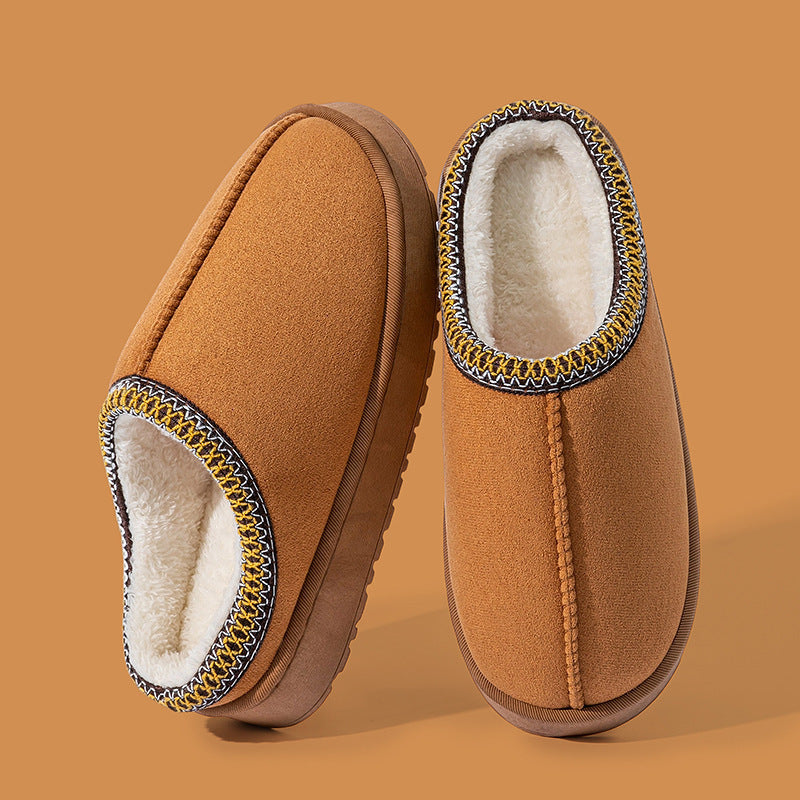 Women's Cotton Lace-Up Slippers Comfortable Daily Home Wear
