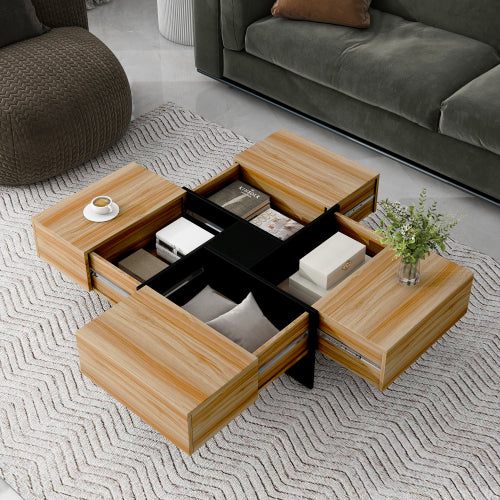 Buy Modern Coffee Table with 4 Hidden Storage Compartments Design