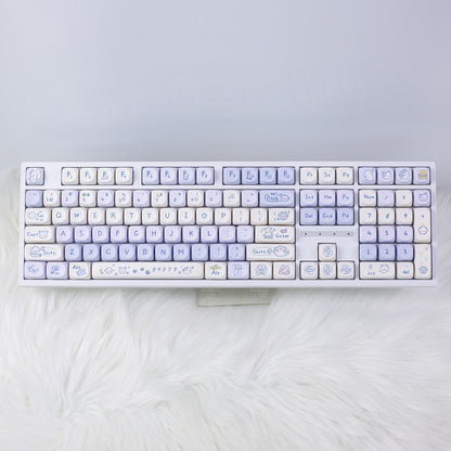 108-Key Mechanical Keyboard, Three-Mode Wired, Wireless, Bluetooth, Hot-Swappable, Suitable for Girls, Office, Gaming, Cute Rgb Lighting
