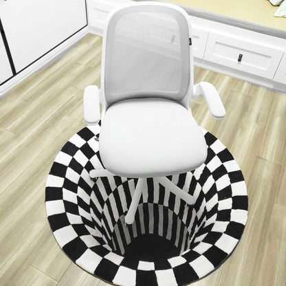 Buy 3D Vortex Carpet – Black & White Illusion Rug for Living Room