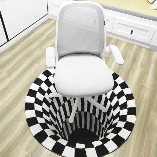 Buy 3D Vortex Carpet – Black & White Illusion Rug for Living Room