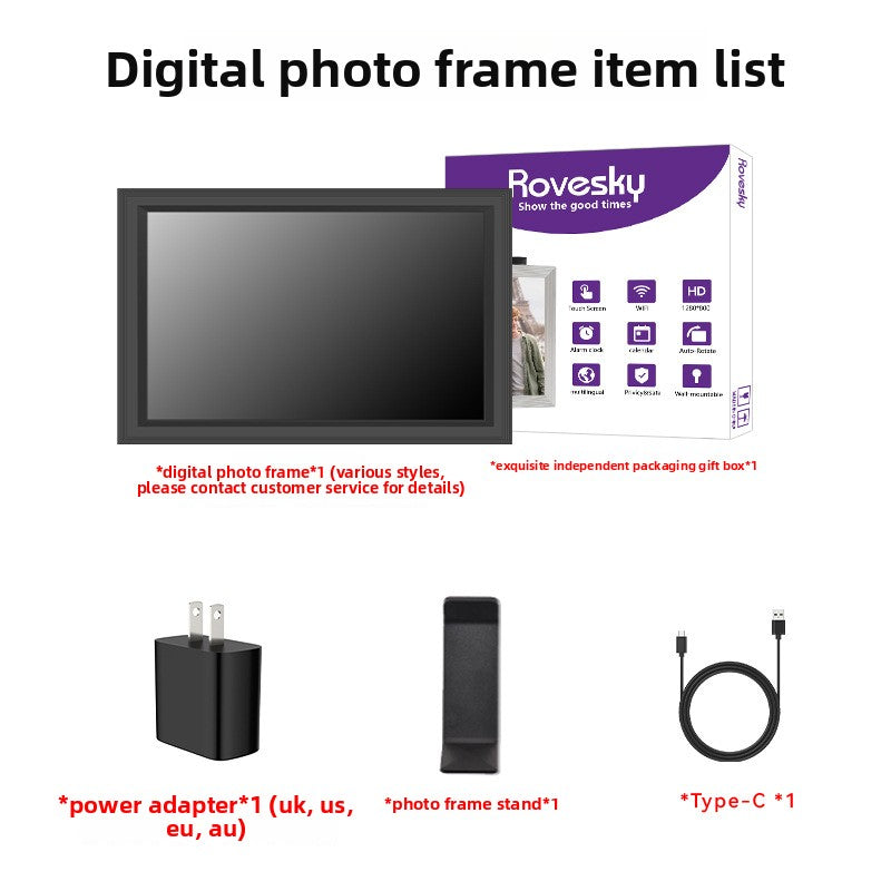 10.1-inch Rechargeable Touchscreen Digital Photo Frame with 32GB Memory