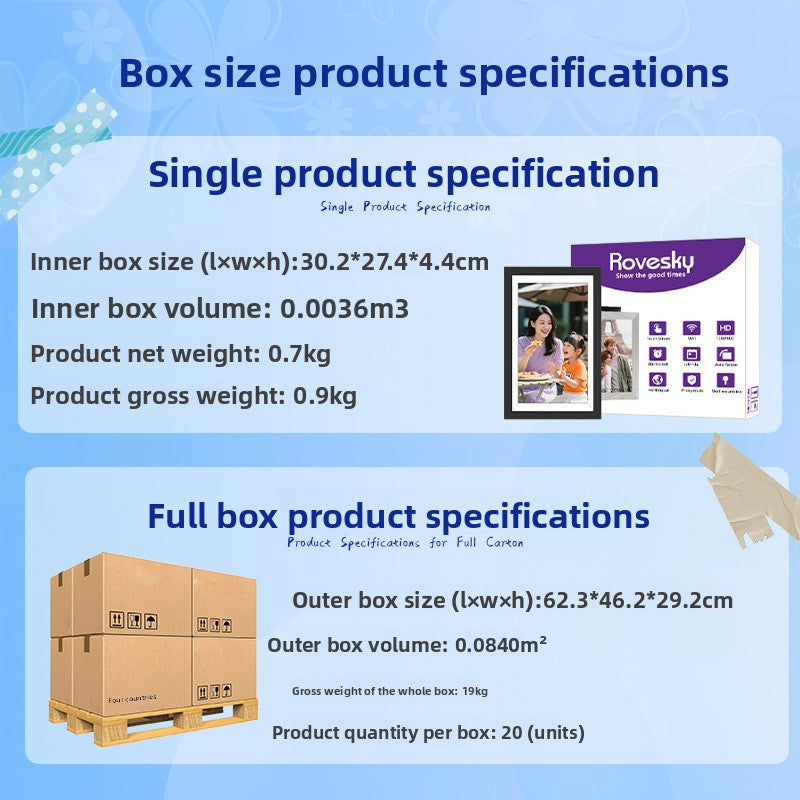 10.1-inch Rechargeable Touchscreen Digital Photo Frame with 32GB Memory