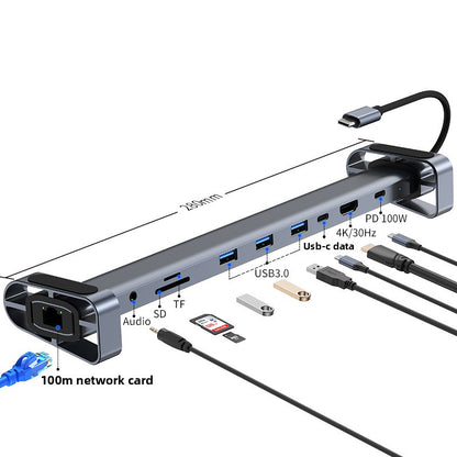 10-in-1 Type-C Docking Station with 4K HDMI and Ethernet