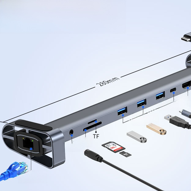 10-in-1 Type-C Docking Station with 4K HDMI and Ethernet