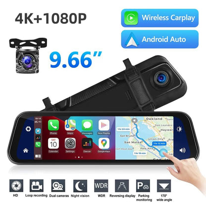 10 inch Full Screen Carplay Dash Cam