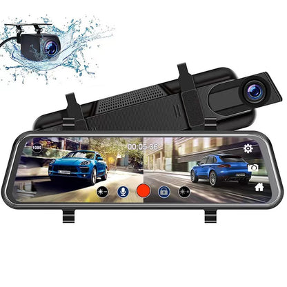 10 Inch Full Screen Dash Cam with WIFI Dual Recording