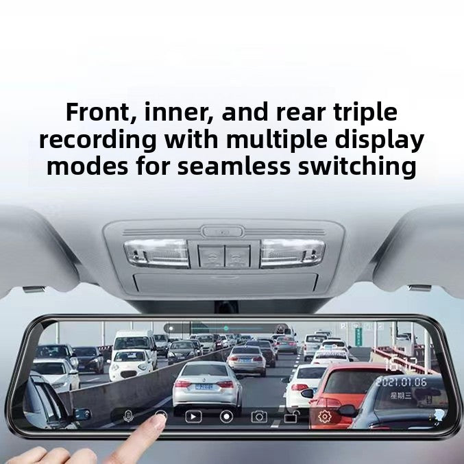 10 Inch Full Screen Dash Cam with WIFI Dual Recording