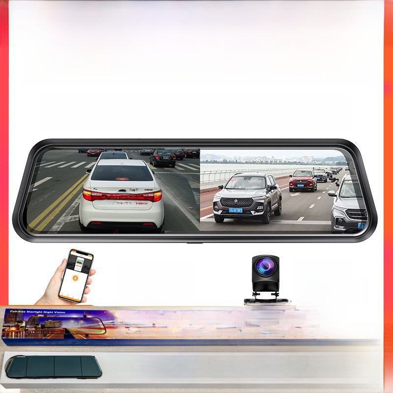 10 Inch Full Screen Dash Cam with WIFI Dual Recording