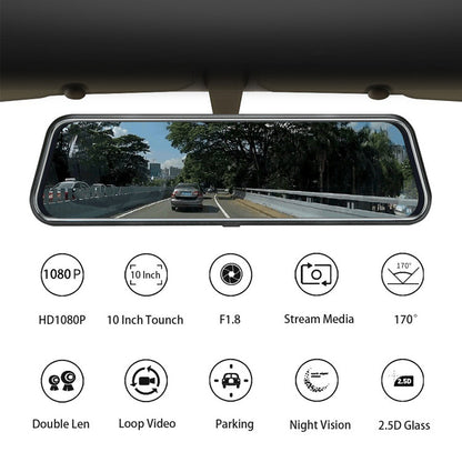 10 Inch Touch Screen Car DVR Front Rear Camera