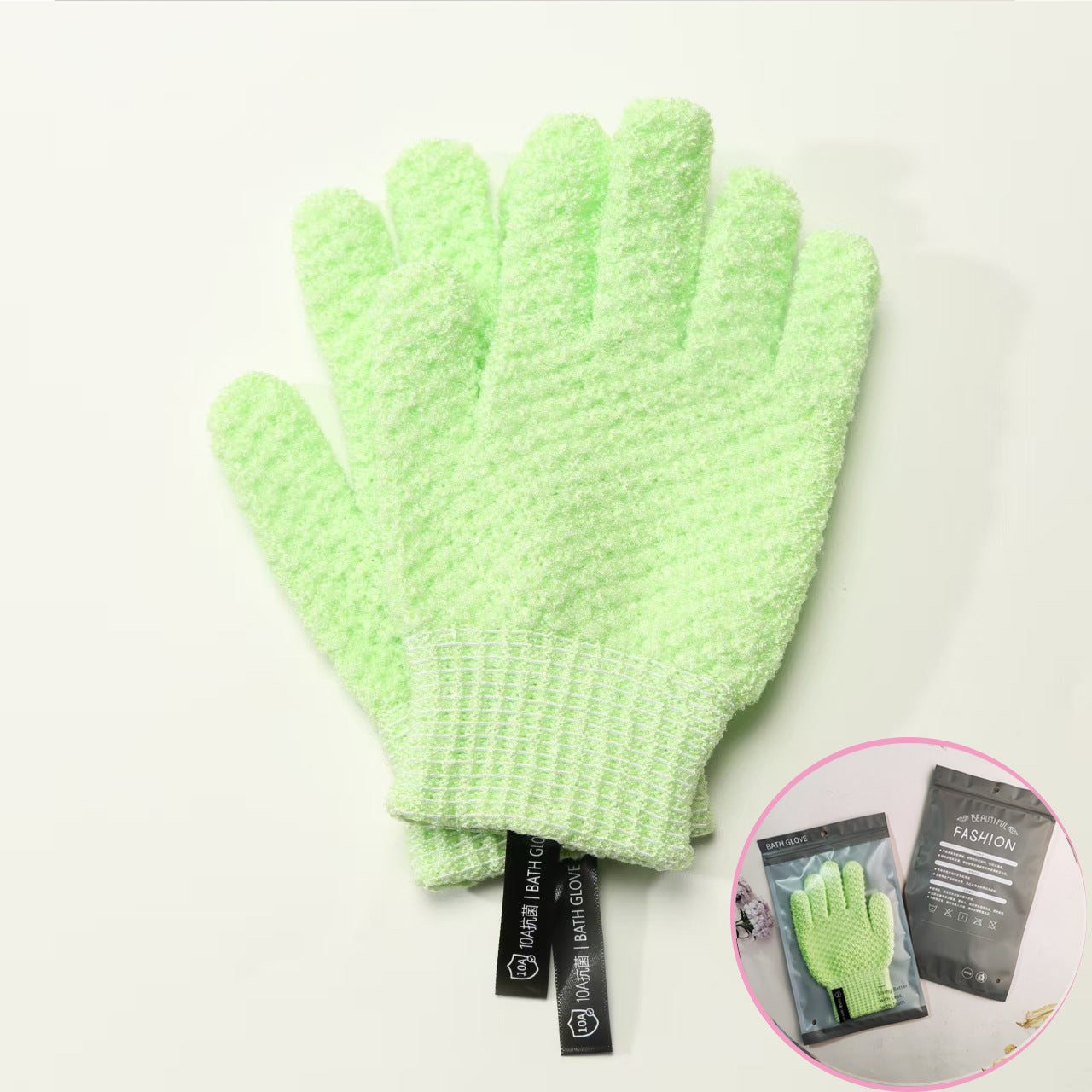 10A Antibacterial Thick Exfoliating Bath Glove Body Scrubber Mitt