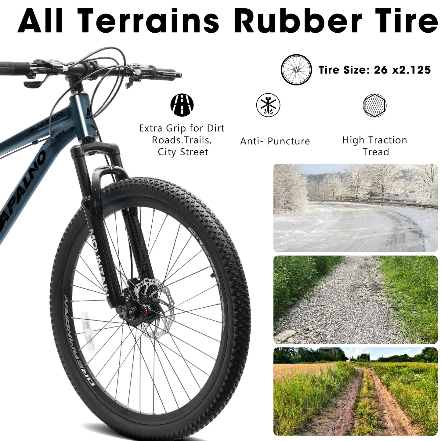 All-Terrain Mountain Bicycles – 21 Speed, Disc Brakes & Durable Steel Frame for Trail Riding
