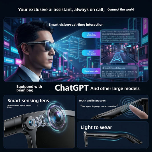AI Smart Glasses with Camera and Bluetooth for Smart Use