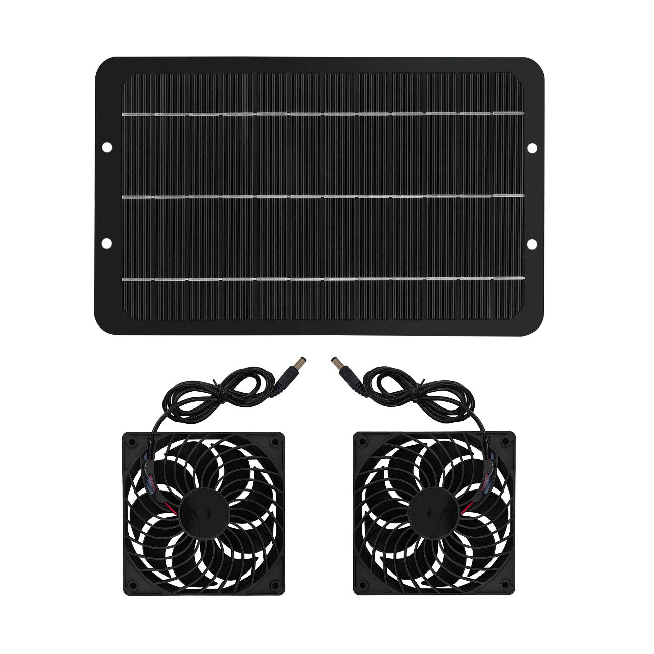 10W 12V Solar Panel Dual Exhaust Fan for Ventilation