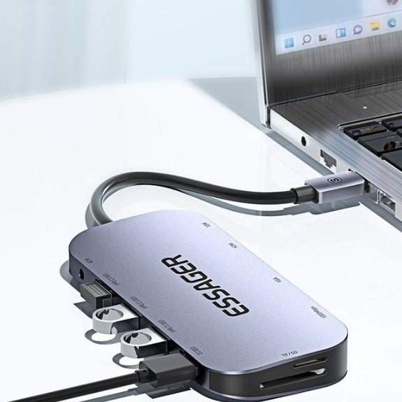 11-in-1 Type-C Expansion Hub with Network Port & Cable Splitter Global swanky 1