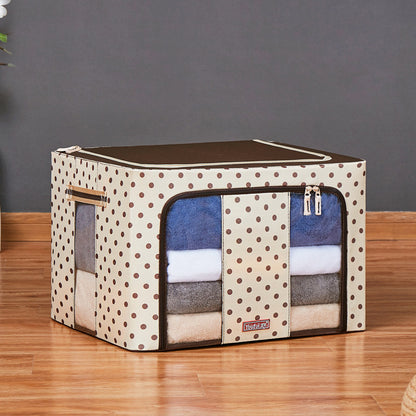 Double Window Storage Box Foldable Fabric Organizer for Home