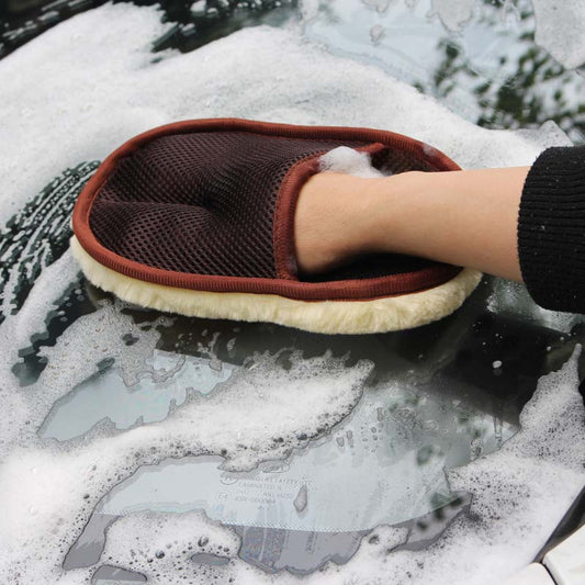 Buy Car Wash Glove with Microfiber & Sponge for Gentle Cleaning