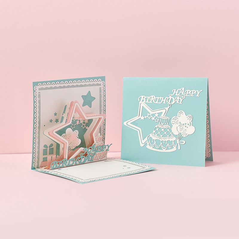 Buy 3D Laser Cut Handmade Sakura Kissing Lover Greeting Card