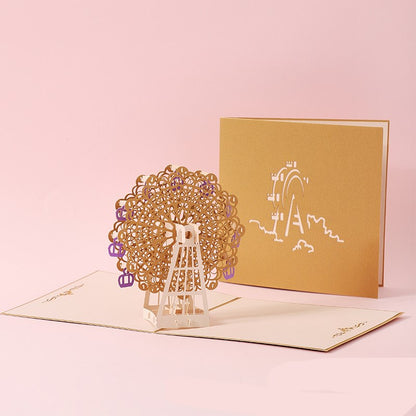 Buy 3D Laser Cut Handmade Sakura Kissing Lover Greeting Card