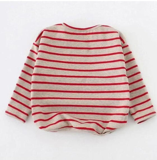 Buy Striped Print Girls T-Shirt – Cotton Long Sleeve Kids Clothes