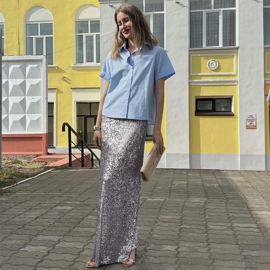 Buy High-Density Sequin Midi Skirt for Women – Social Media Hit
