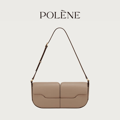 Genuine Leather Baguette Shoulder Bag for Elegant Daily Use