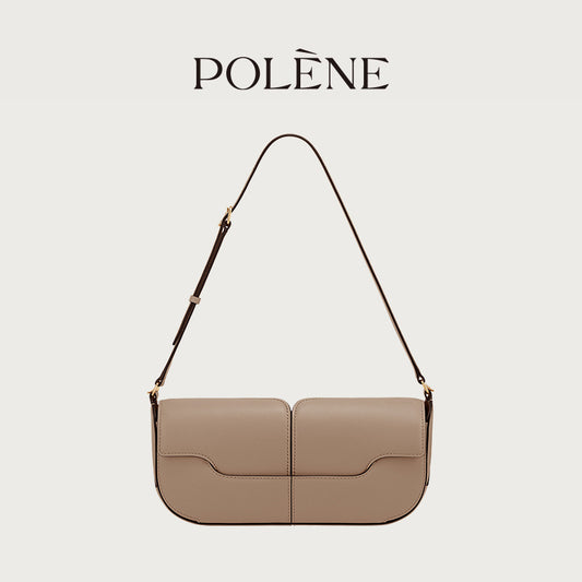 Genuine Leather Baguette Shoulder Bag for Elegant Daily Use