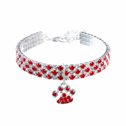 Diamond Pet Collar – Elastic Bling Necklace for Cats & Dogs