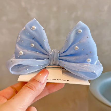 Buy Spring Summer Pearl Bow Hair Clip for Girls Online