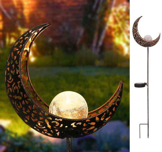 LED Solar Flame Garden Light Metal Waterproof Outdoor Lamp